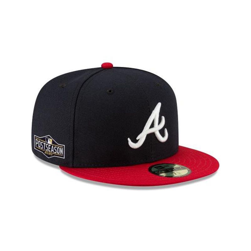 MLB Atlanta Braves Postseason Side Patch 59Fifty Fitted (DND2845) - Blue New Era Caps